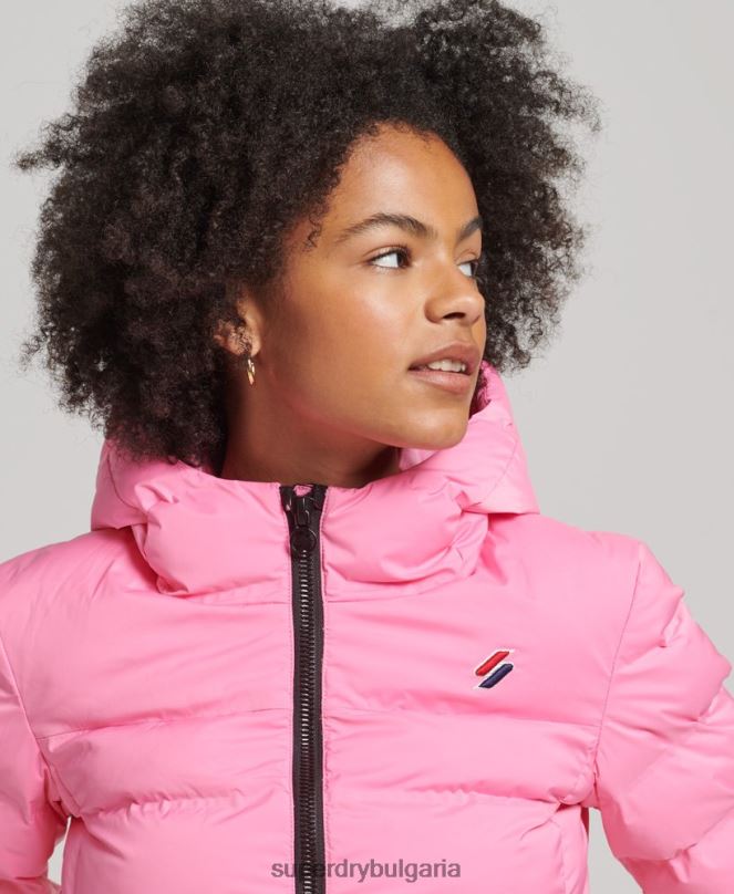Superdry облекло N00H3631 розово Жени термозапечатано подплатено яке