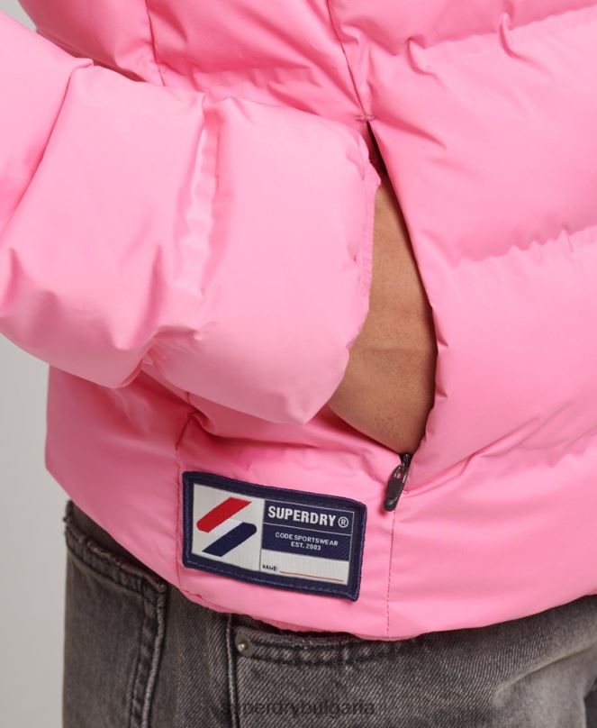 Superdry облекло N00H3631 розово Жени термозапечатано подплатено яке