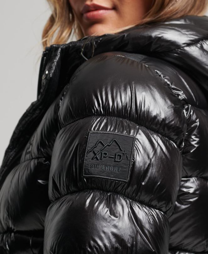 Superdry облекло N00H3634 черен Жени спортно пухено яке с качулка