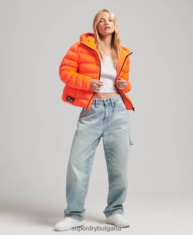 Superdry облекло N00H3635 корал Жени всесезонно подплатено яке