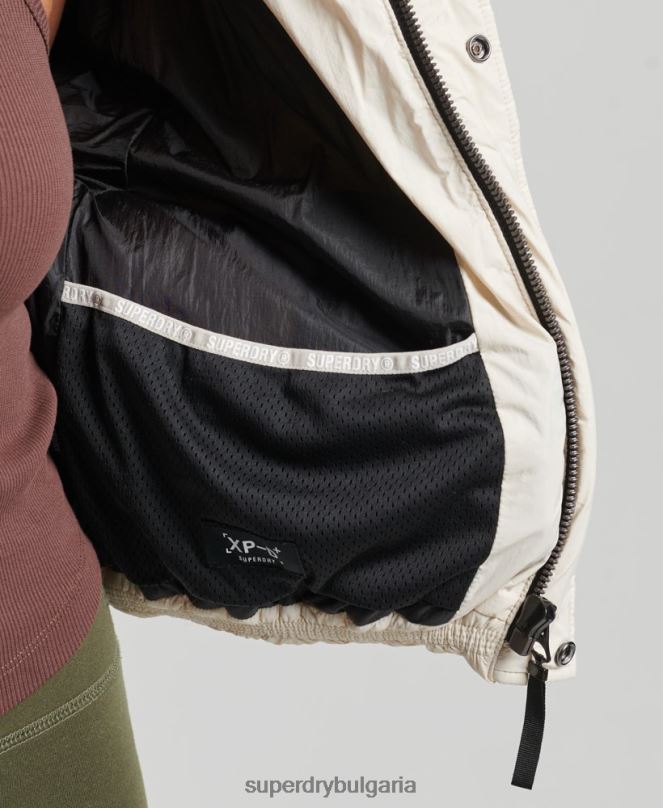 Superdry облекло N00H3642 сметана Жени изрязано пухено яке с пашкул