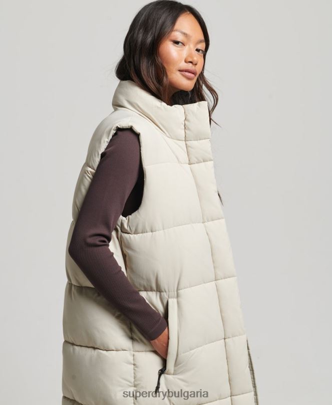 Superdry облекло N00H3651 бежово Жени ripstop парагади puffer gilet