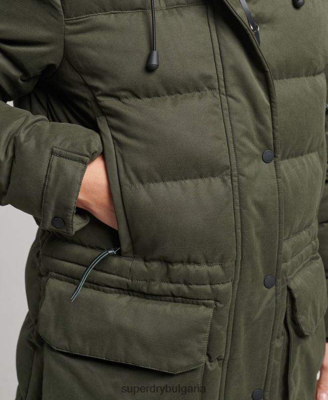 Superdry облекло N00H3653 зелено Жени микрофибърно яке експедиционна парка