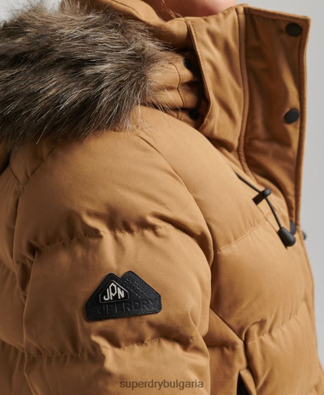 Superdry облекло N00H3654 кафяво Жени микрофибърно яке експедиционна парка