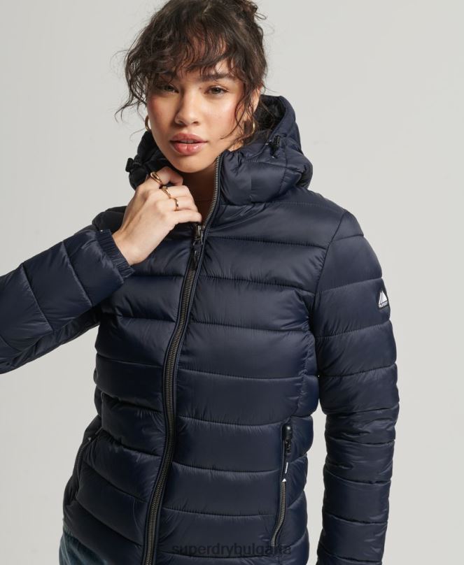 Superdry облекло N00H3657 военноморски флот Жени класическо пухено яке fuji