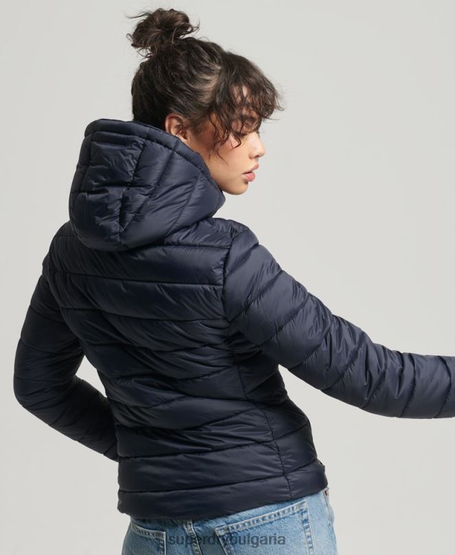 Superdry облекло N00H3657 военноморски флот Жени класическо пухено яке fuji