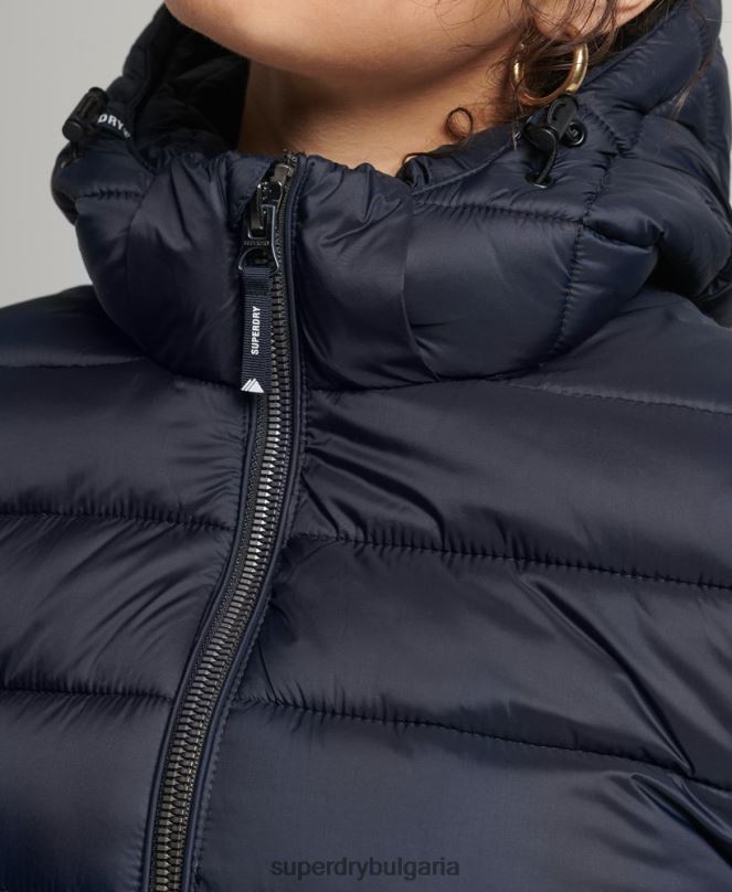 Superdry облекло N00H3657 военноморски флот Жени класическо пухено яке fuji