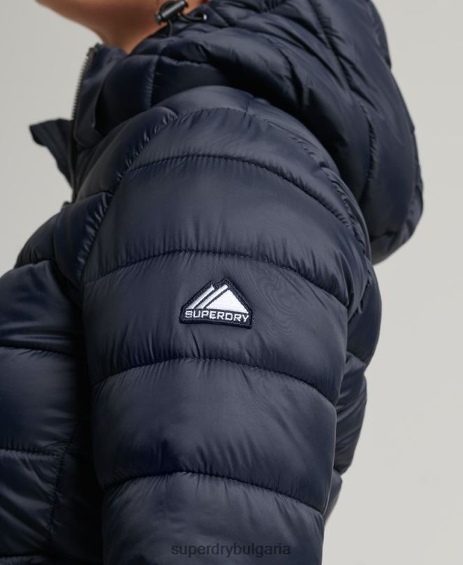 Superdry облекло N00H3657 военноморски флот Жени класическо пухено яке fuji