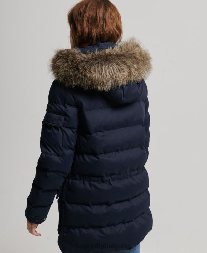Superdry облекло N00H3658 военноморски флот Жени микрофибърно яке експедиционна парка