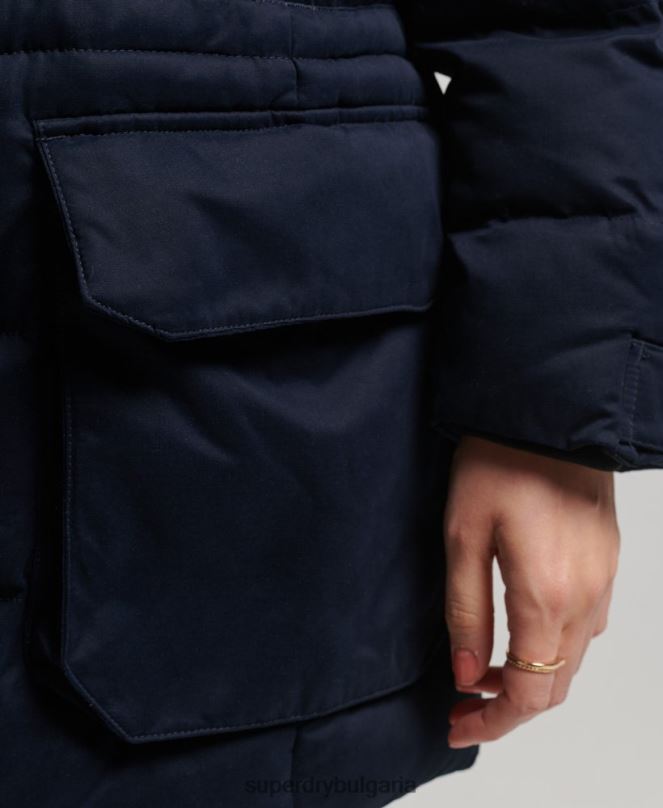Superdry облекло N00H3658 военноморски флот Жени микрофибърно яке експедиционна парка