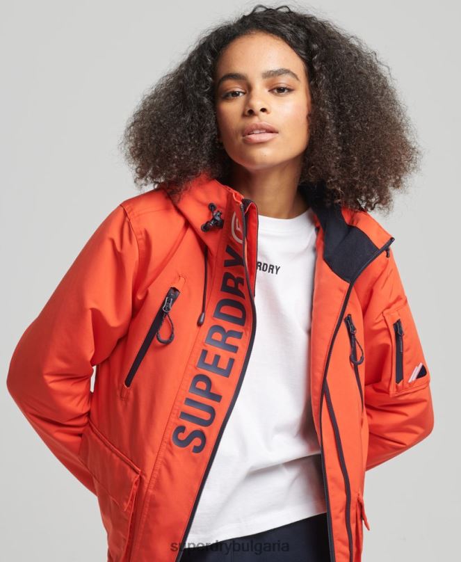Superdry облекло N00H3663 оранжево Жени върховна sd-ветровка с качулка