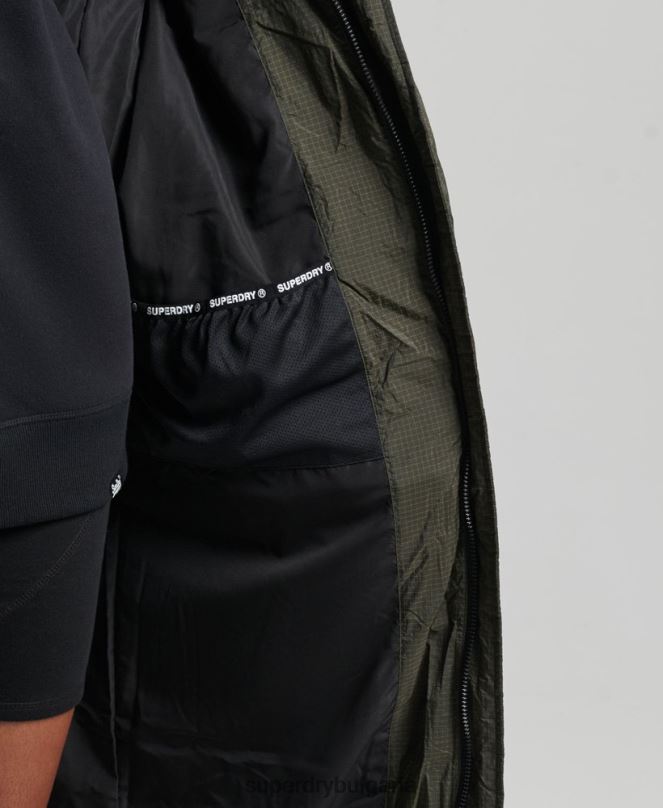 Superdry облекло N00H3675 зелено Жени жилетка с парагади с качулка