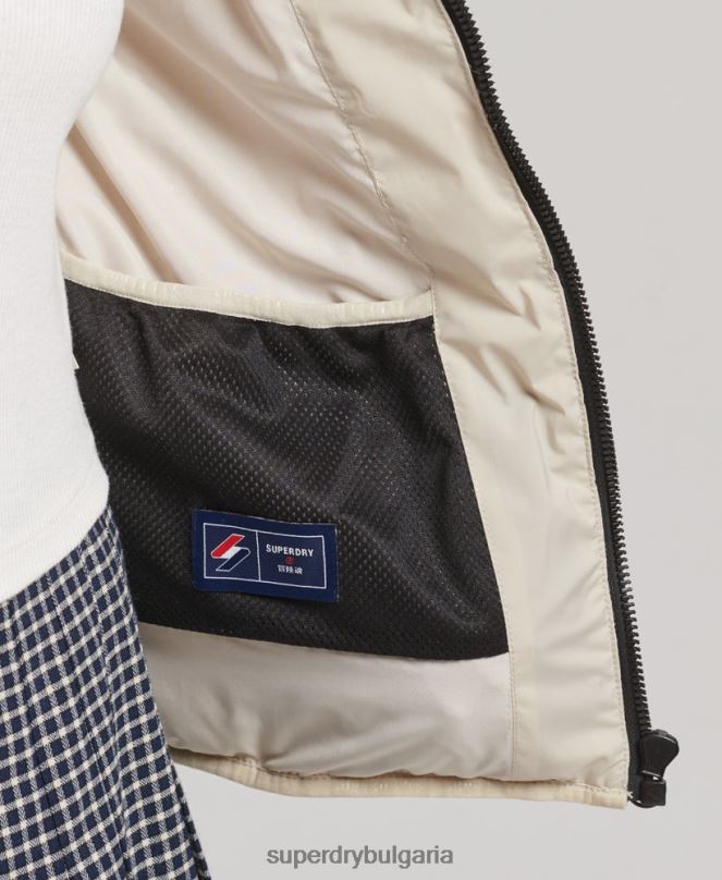 Superdry облекло N00H3679 бежово Жени термозапечатано подплатено яке