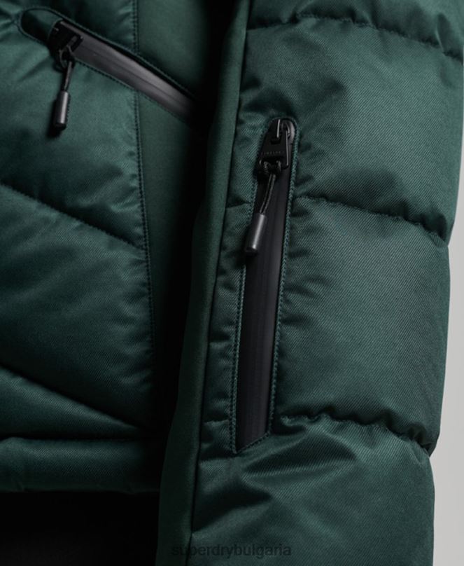 Superdry облекло N00H3680 зелено Жени снежно луксозно пухено яке
