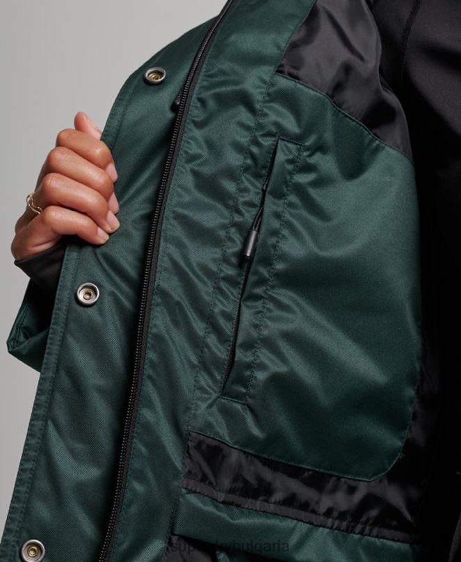 Superdry облекло N00H3680 зелено Жени снежно луксозно пухено яке