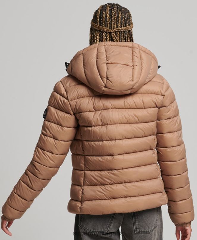 Superdry облекло N00H3686 кафяво Жени класическо пухено яке с качулка