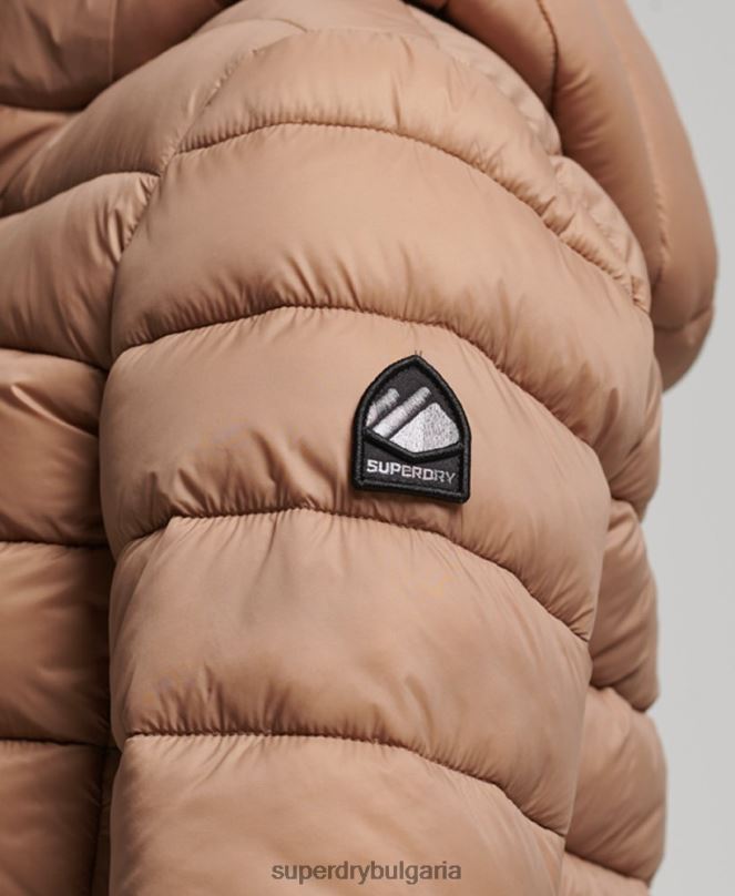 Superdry облекло N00H3686 кафяво Жени класическо пухено яке с качулка