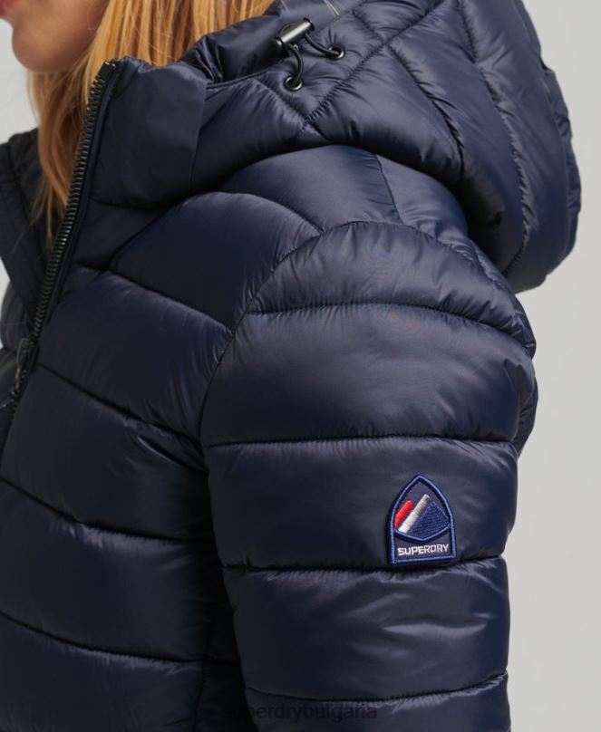 Superdry облекло N00H3687 военноморски флот Жени класическо пухено яке с качулка