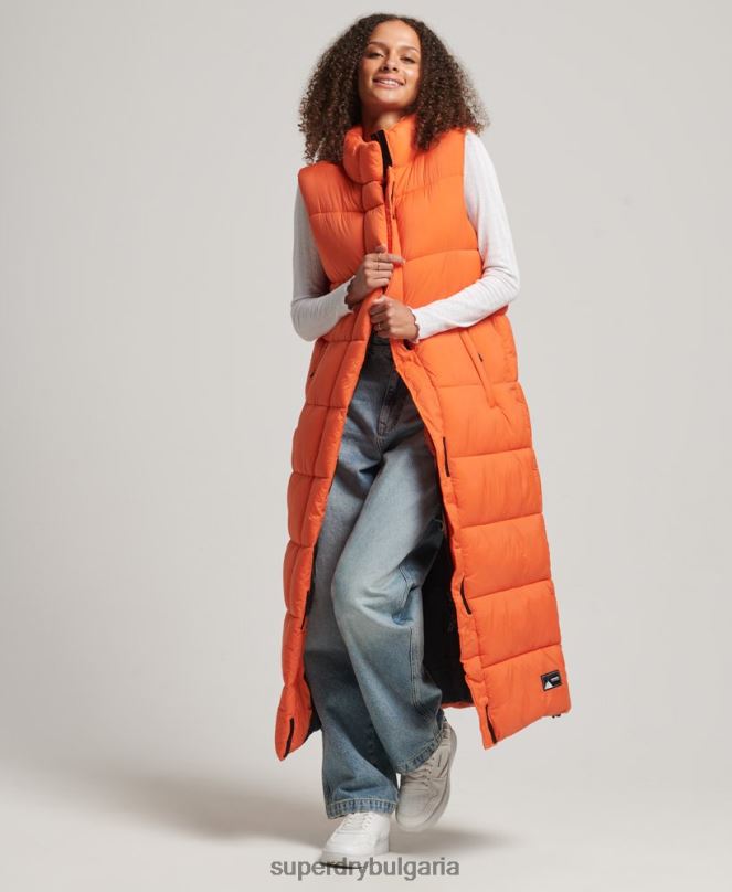 Superdry облекло N00H3695 оранжево Жени ripstop парагади puffer gilet