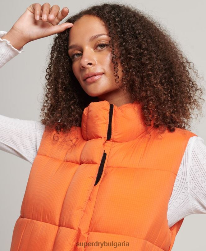 Superdry облекло N00H3695 оранжево Жени ripstop парагади puffer gilet