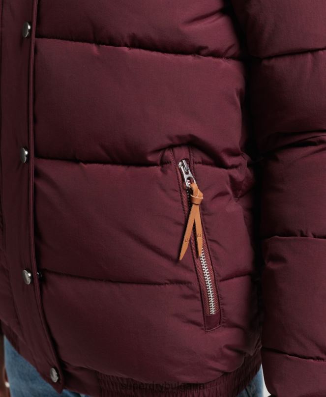 Superdry облекло N00H3697 червен Жени ретро планинско пухено яке