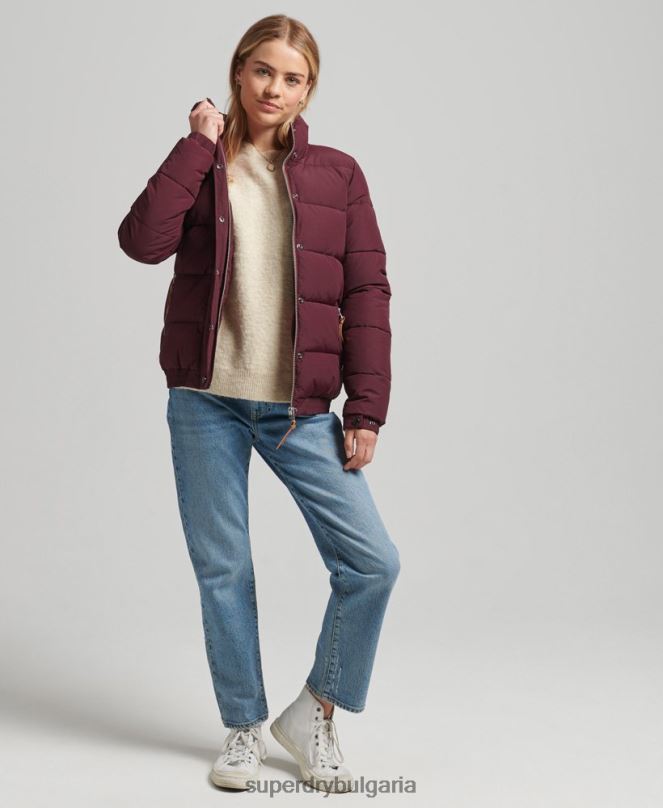 Superdry облекло N00H3697 червен Жени ретро планинско пухено яке