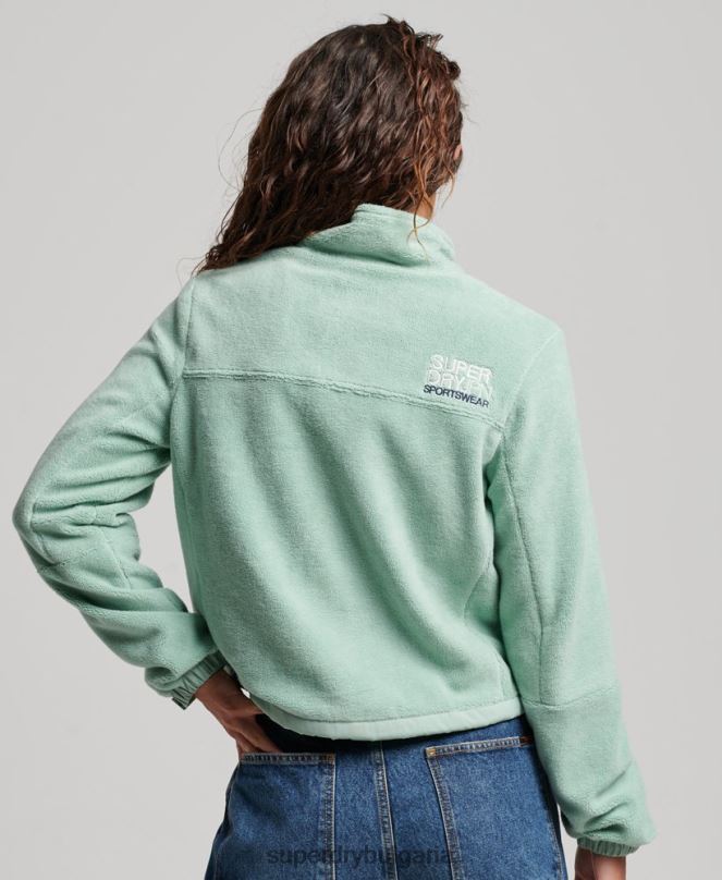 Superdry облекло N00H3699 зелено Жени поларено трекер яке