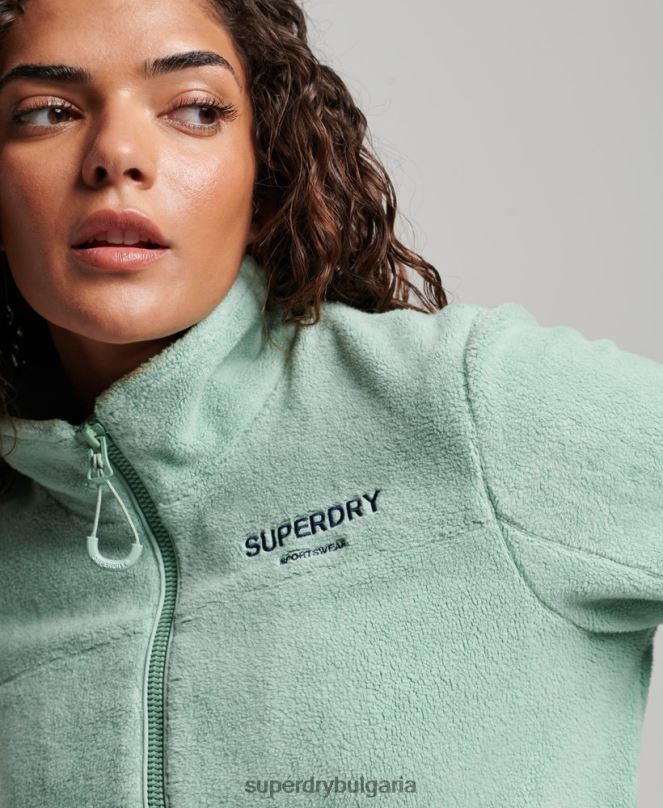 Superdry облекло N00H3699 зелено Жени поларено трекер яке