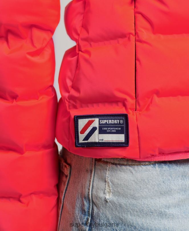 Superdry облекло N00H3711 корал Жени термозапечатано подплатено яке
