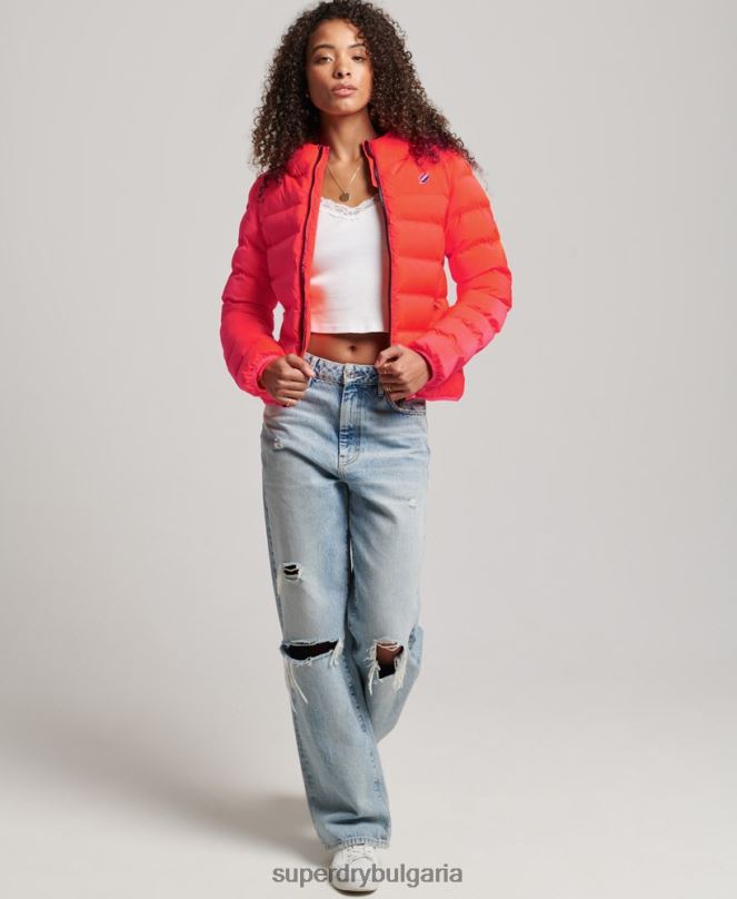 Superdry облекло N00H3711 корал Жени термозапечатано подплатено яке
