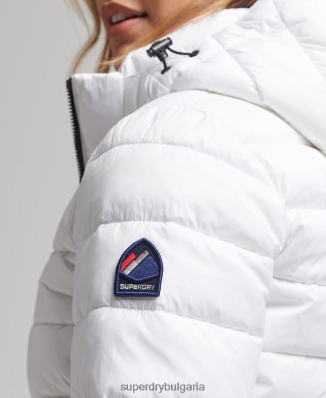 Superdry облекло N00H3712 бяло Жени класическо пухено яке с качулка