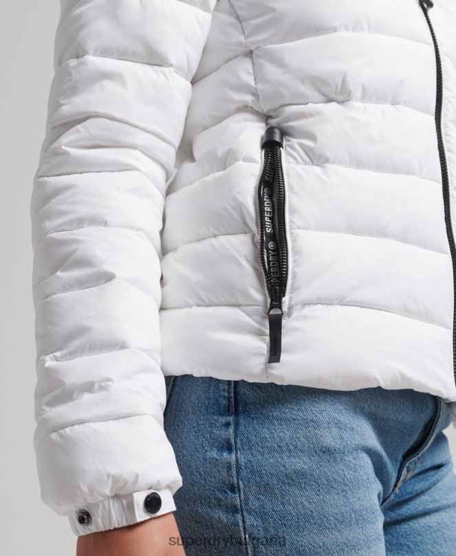 Superdry облекло N00H3712 бяло Жени класическо пухено яке с качулка