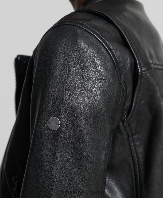 Superdry облекло N00H3717 черен Жени класическо кожено състезателно яке
