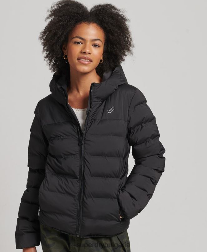 Superdry облекло N00H3726 черен Жени термозапечатано подплатено яке