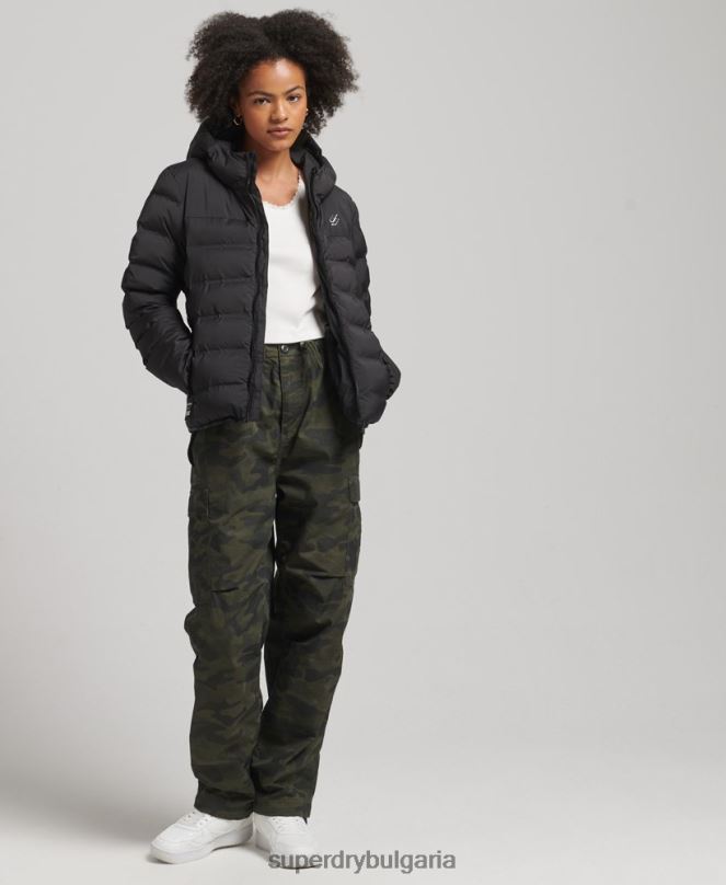 Superdry облекло N00H3726 черен Жени термозапечатано подплатено яке