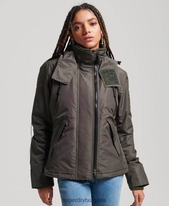 Superdry облекло N00H3728 зелено Жени планинско яке с ветровка