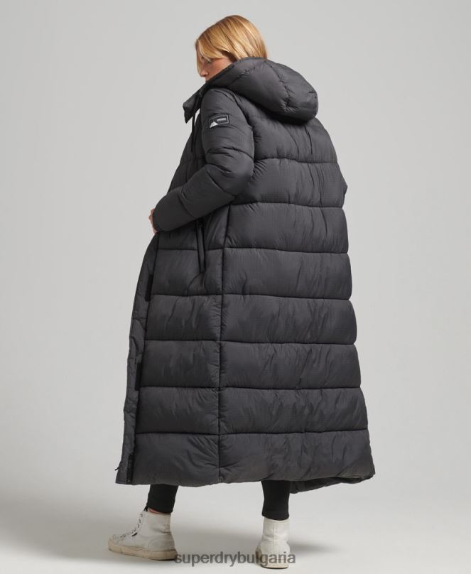 Superdry облекло N00H3729 черен Жени пухено яке с парагади ripstop