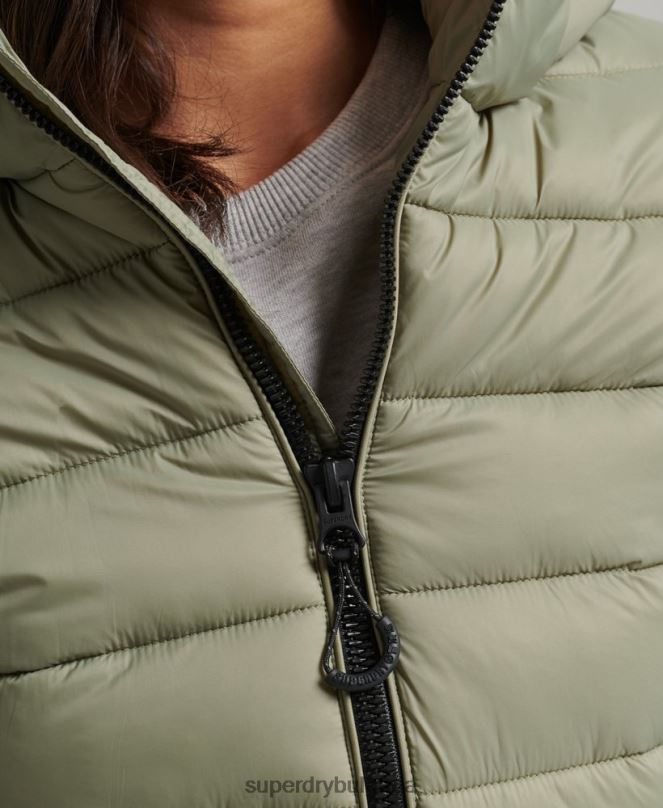 Superdry облекло N00H3730 каки Жени класическо пухено яке с качулка