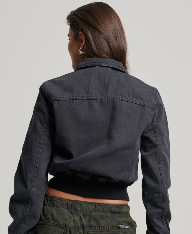 Superdry облекло N00H3733 черен Жени инди клуб платнено яке