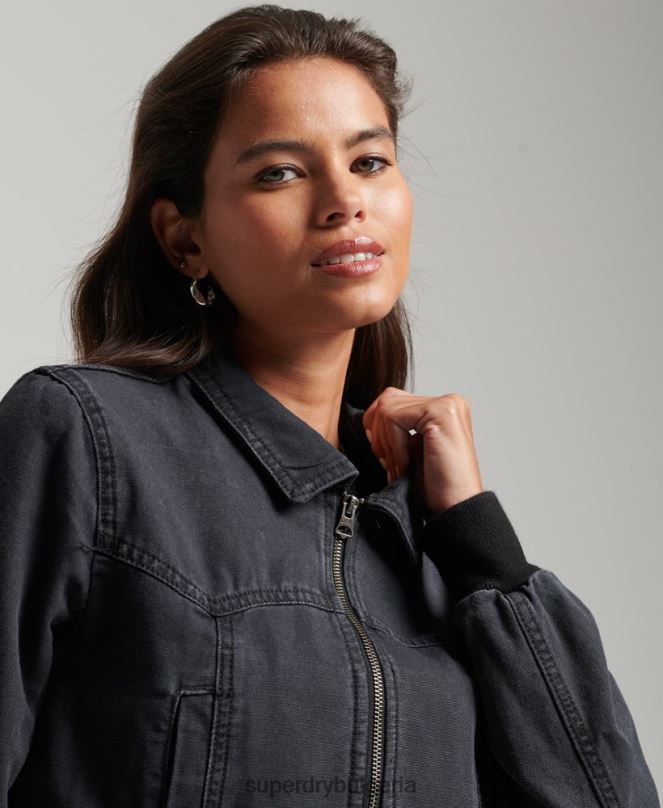 Superdry облекло N00H3733 черен Жени инди клуб платнено яке