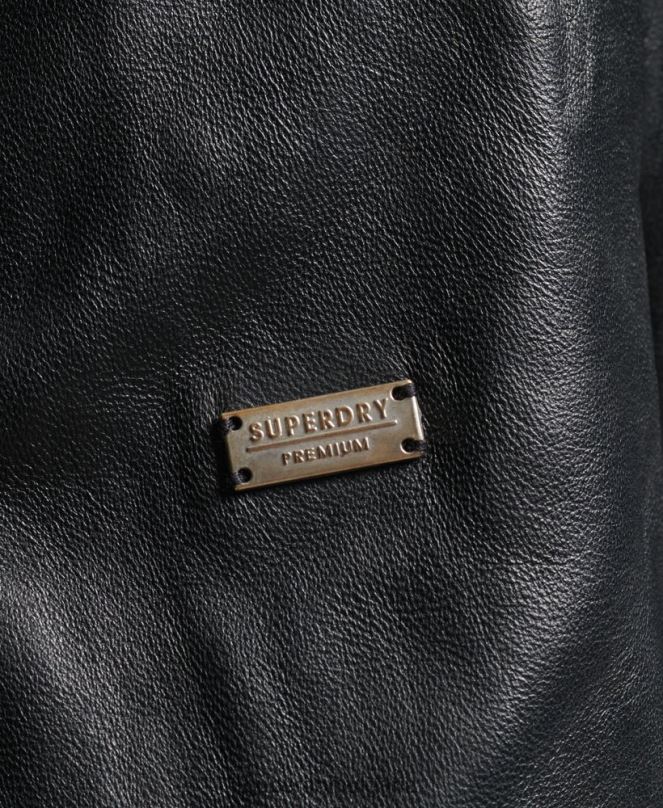 Superdry облекло N00H3735 черен Жени кожено мотоциклетско яке rylee