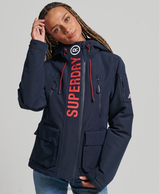 Superdry облекло N00H3738 военноморски флот Жени върховна sd-ветровка с качулка