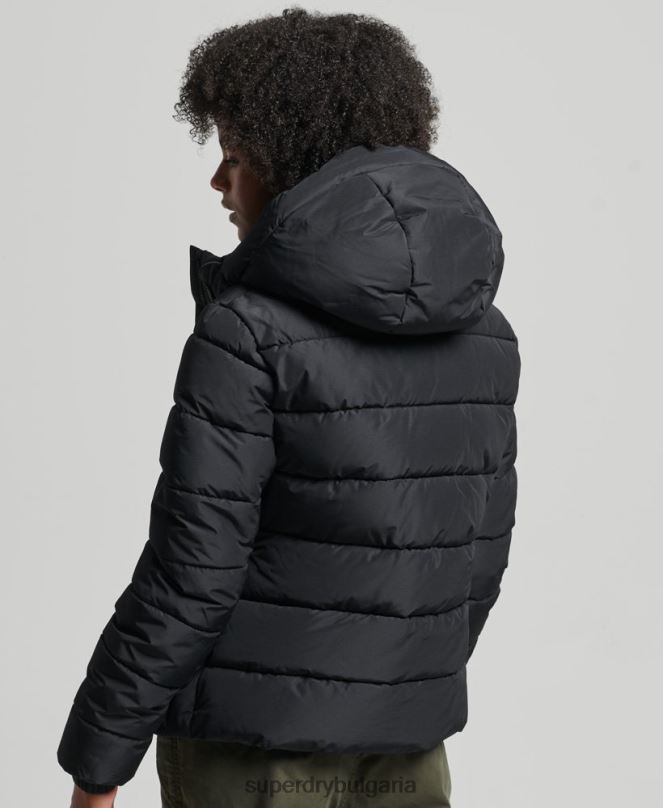 Superdry облекло N00H3739 черен Жени спортно пухено яке с качулка