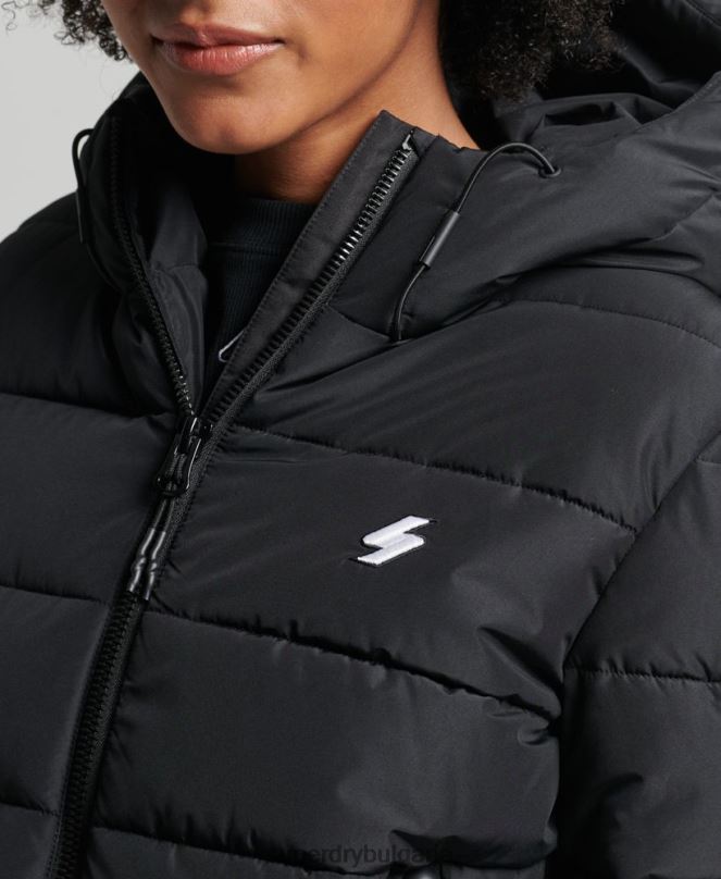 Superdry облекло N00H3739 черен Жени спортно пухено яке с качулка