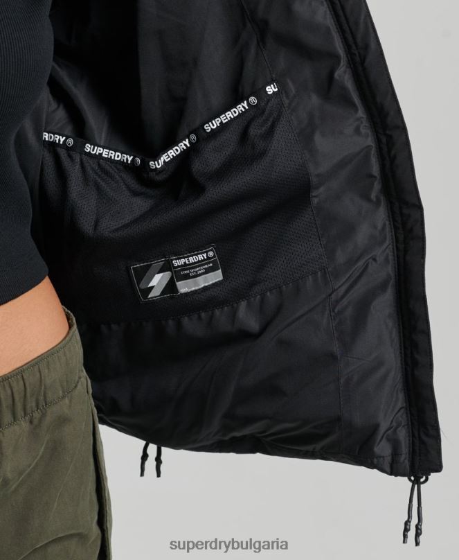 Superdry облекло N00H3739 черен Жени спортно пухено яке с качулка