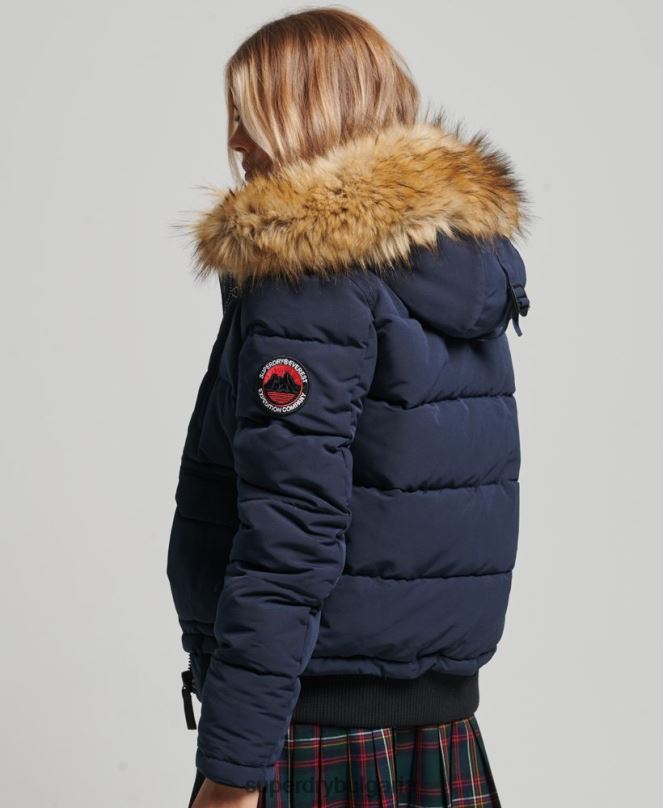 Superdry облекло N00H3752 военноморски флот Жени яке Everest с качулка и пуфър