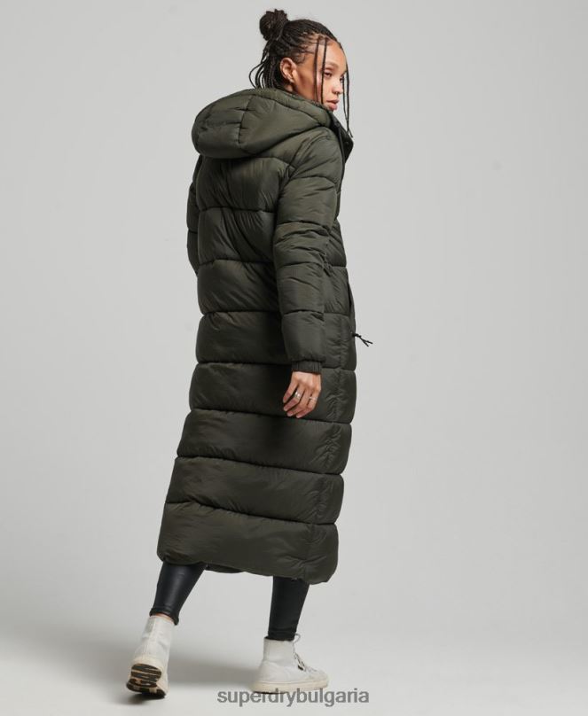 Superdry облекло N00H3755 зелено Жени пухено яке с парагади ripstop