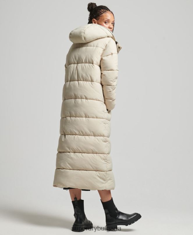 Superdry облекло N00H3756 бежово Жени пухено яке с парагади ripstop