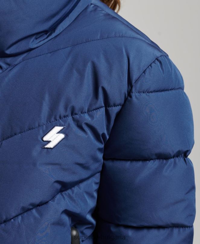 Superdry облекло N00H3760 военноморски флот Жени спортно пухено яке без качулка