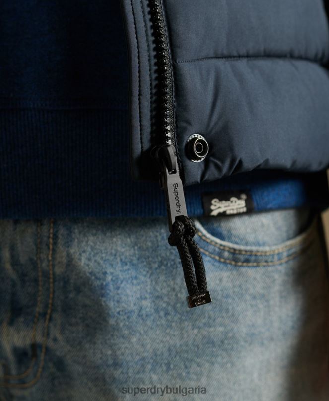 Superdry облекло N00H3767 военноморски флот Жени класическо фуджи яке от изкуствена кожа
